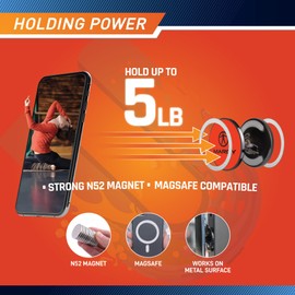 Magnetic Phone Mount w/Dual Rotating Magnetic Heads for Gym, Selfies, and More