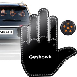 Car Accessories for Men - Car Finger Light with 6 Gestures Remote - Show Your Feelings to Drivers - Ideal Gift Hand Gesture Lights, Truck Accessories, Finger Flicker Car LED Signs for Men and Women