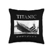 Titanic 2012 GPS coordinates of Sinking Throw Pillow