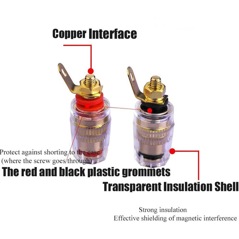 RUNCCI-YUN 8PCS Speaker Terminal Binding Post Banana Plug Socket Connector