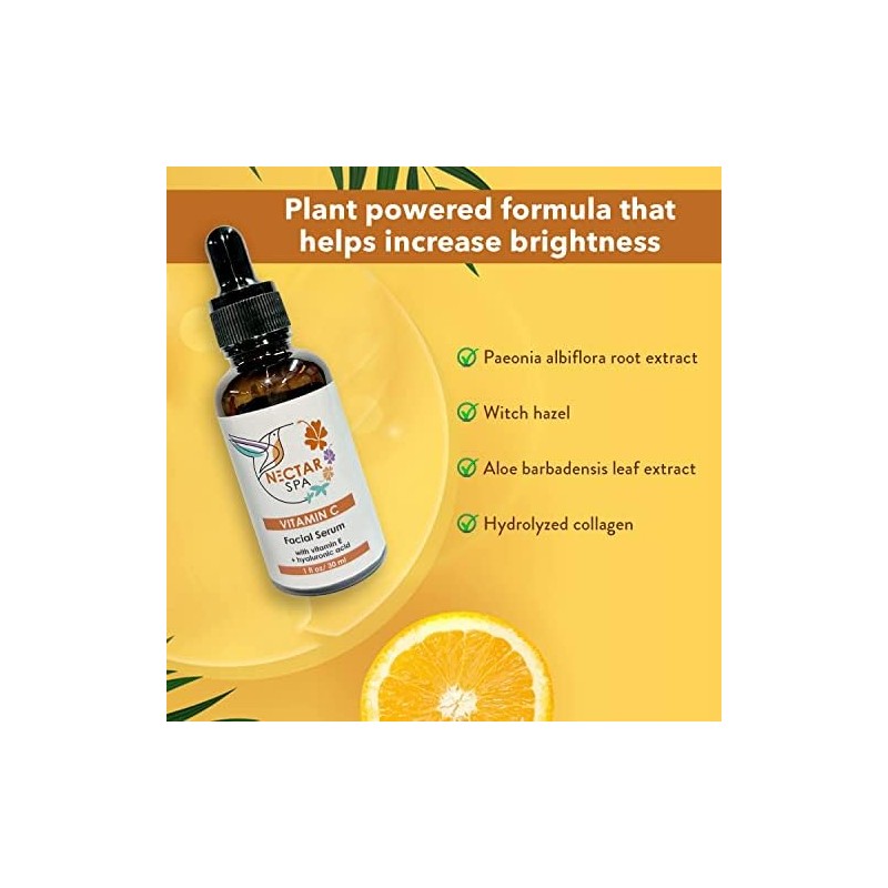 Suero Facial Con Vitamina C, Vitamina E Y Ácido Hialurónico
