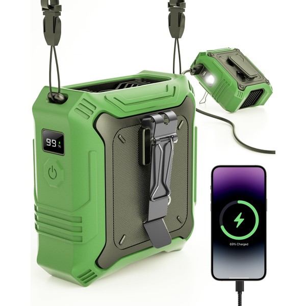 Portable Waist Fan, Portable Fan with 5-Speed Settings, Dual-Sided Clip