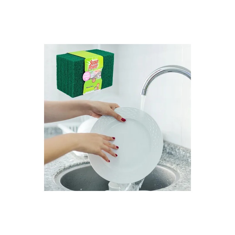 Fibra Verde Premium Para Lavar Multiuso Hogar O Trabajo 10pz