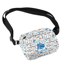 FEELMEM Princess Cinderella Characters Crossbody Bag Magic Kingdom Fairy Tales Fans Gift Lock Cinderella Crossbody Handbag Purse, beige, Unit size