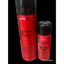 Sexy Hair BIG SEXY HAIR DRY SHAMPOO 3.4 oz & POWDER PLAY .53 Oz Set Duo Volume Texture