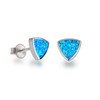 Schöner-SD 925 Silver Stud Earrings with Synthetic Opal Blue Turquoise Light Blue, Sterling Silver, synth. Opal