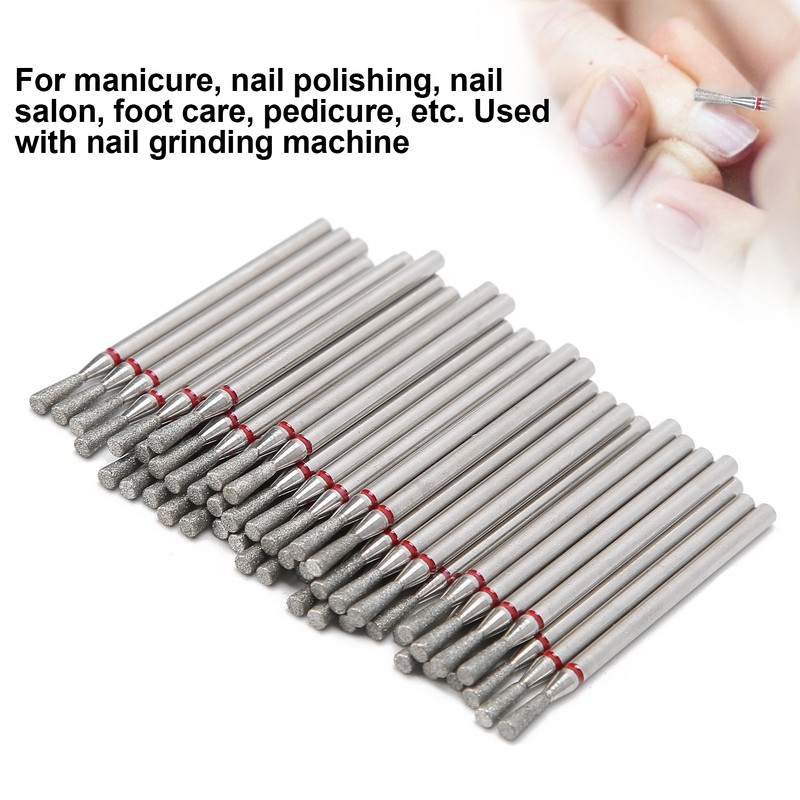 50pcs Inverted Cone Shape Nail Polishing Grinding Head Nail Art