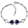Meyiert Women Double Heart Bracelet 925 Sterling Silver Cubic Zirconia