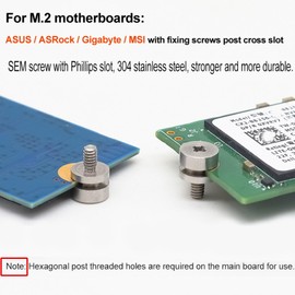 PCIe NVMe M.2 SSD Mounting Screws Kit for Asus Gigabyte ASRock Msi Motherboards, 304 Stainless Steel M2 Screw Kit