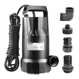 WASSERMANN 1/3HP Submersible Water Pump-Oil Free Design with 10 FT Power Cord,2900GPH Thermoplastic Utility Portable Transfer Pump Clean Water Removal Drain Pump for Swimming Pool Garden Basement