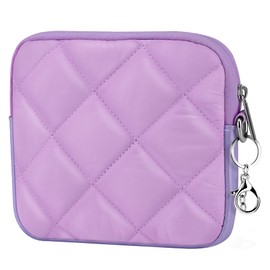 Aatacas Small Makeup Bag Quilted Travel Cosmetic Organizer Bag with Zipper Puffer Portable Toiletry Bag Purse Mini Storage Bag