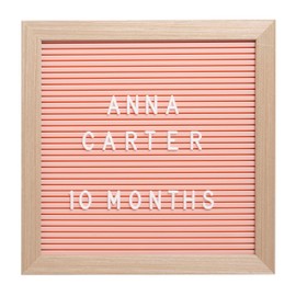 Kate & Milo Letterboard, Pink, Classic Wooden Letterboard, Baby Keepsake Photo Prop, Pink Letterboard Keepsake For Milestones, Baby Girl Nursery Decor, Baby Announcement Prop