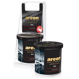 AREON GSLB02 Car Perfume GEL Can LUX Air Freshener Long Lasting Scent for Car or Home Odor Eliminator - SILVER
