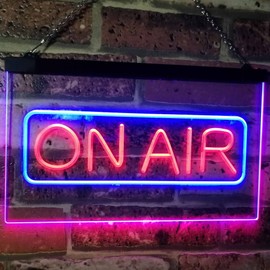 On Air Signal Recording Studio Room Decoration Dual Colour LED Bar Light Neon Light Advertising Neon Sign Red & Blue 300 x 210 mm st6s32-i2480-rb