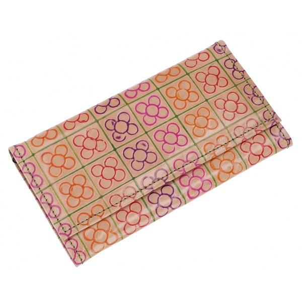 GURU SHOP Embossed Leather Wallet, Boho Purse - Model 1,