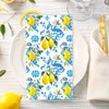 AnyDesign 100Pcs Lemon Guest Napkin Yellow Blue Print Disposable Paper
