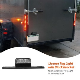 Dream lighting 12volt LED License Plate Light and Bracket for Trailer RV Truck - Cool White Lighting, IP65, 8.2inch