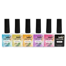 YJMyujimi Aurora Rainbow Cat Eye Gel Polish, 5 Colors and 1 Black with Magnetic Stick Varnish Nail Art Nail Salon Manicure 1 Bottle 10ML(0.33fl.oz) sparkling gel DIY
