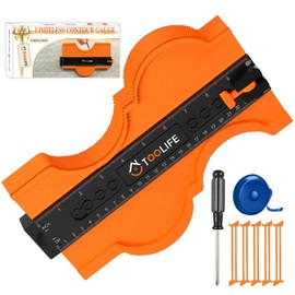 TOOLIFE Contour Gauge Profile Tool Unlimited Connection 10 inch, Christmas Gifts for Him Dad, Super Gauge Shape and Outline Tool, Gift for Men Stocking Stuffer, Shape Outline Edge Angle Measuring
