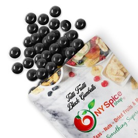 NY Spice Shop Tutti Frutti Black Gumballs - 1 Pound Chewing Gum Gumballs - Gumballs For Gumball Machine - Fruit Flavored Bubble Gum Bulk - Kosher Gumball Machine Refills For Kids - Approx 50 Pcs