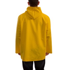 TINGLEY J53107.MD .35mm PVC/Polyester Storm Fly Front Jacket with Attached Hood, Medium, Yellow