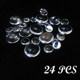 48 PCS Pendant Tray Kit, Seasonsky Double Hole Bracelet Blanks Pendant Trays with 24 PCS Glass Cabochon Round Connector Charms Bracelet Cameo Bezel Settings Photo Jewelry for Crafting DIY