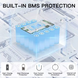 MHPOWOS 12 V 100Ah 30Ah Lithium Battery Lot Deep Cycle LiFePO4 BMS RV Solar Off-Grid - 30Ah