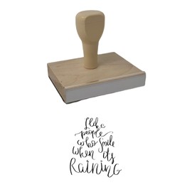 Infusion I Like People Who Smile When Its Raining Rubber Stamp, 4 X 3 Wood Stamp