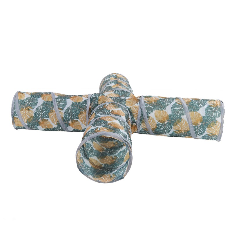 Cat Tunnels Collapsible Printed 4 Way Cat Tube with Storage