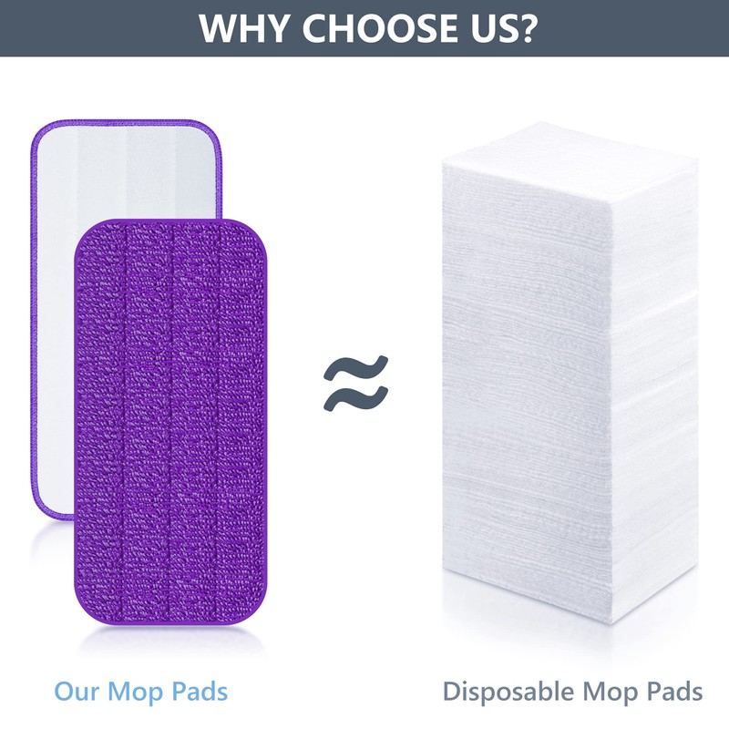 Reusable Mop Refill Pads for Flash Powermop, 6 PCS Mop