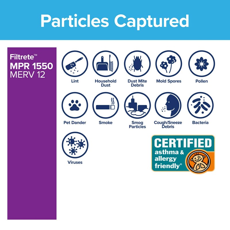 Filtrete 20x20x4, AC Furnace Air Filter, MPR 1550 DP, Healthy