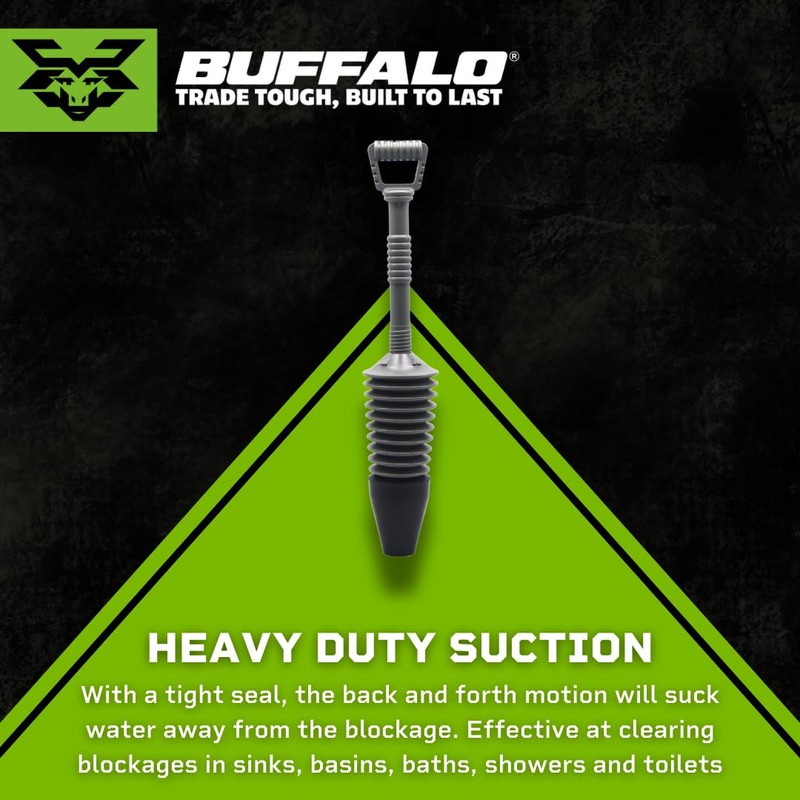 Buffalo Toilet Pro Plunger with Rubber Seal
