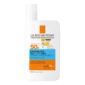 La Roche-Posay Anthelios UVMUNE 400 Dermo-Pediatrics Fluido Invisible FPS 50 50ml. Protector solar de rostro para nios. Para piel sensible. Sin color 