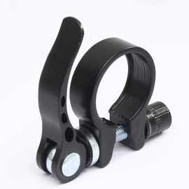 Bonsicoky 31.8mm Bicycle Seat Post Clamp, Aluminium Alloy Bike Quick Release Clamp Seatpost Collar, Type 1, Black