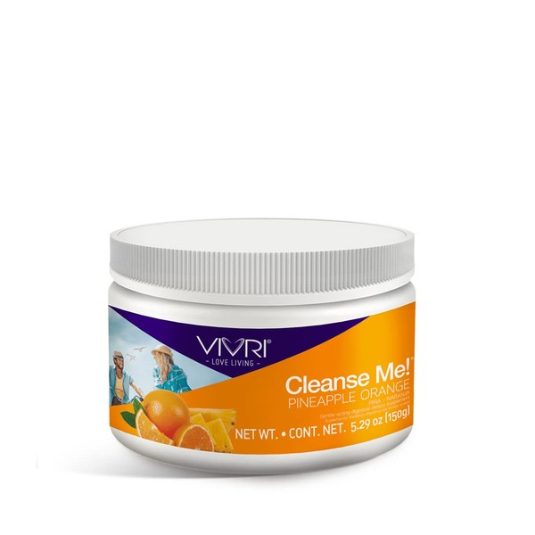 VIVRI Cleanse Me! Pineapple-Orange Flavor, 30 Servings, Aloe Vera, Nopal Fiber, 3 g Fiber and Prebiotics