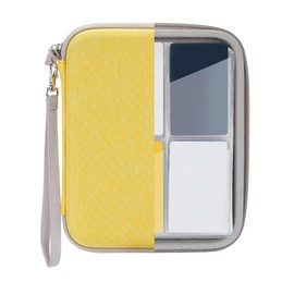Card Case for Yoto cards, Soft Portable Folder with Zipper & 80 Pockets Player & Mini Audiobook Cards, Card Binder Holder with Sleeves for Travel (Yellow)