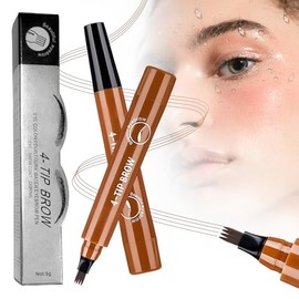 Microblading Eyebrow Pencil for Women Eyebrow Pen,Eyebrows Pencils for Natural-Looking with 4 Micro-Fork Tip,Women Waterproof Eye-brow Pencil Tattoo Eye Brow Pen (light brown*B)