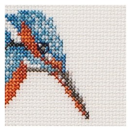 Thea Gouverneur - Counted Cross Stitch Kit - Kingfisher - Aida - 14 Count - Embroidery Kit for Adults - DMC Embroidery Threads and Other Cross Stitch Supplies Included - 574A