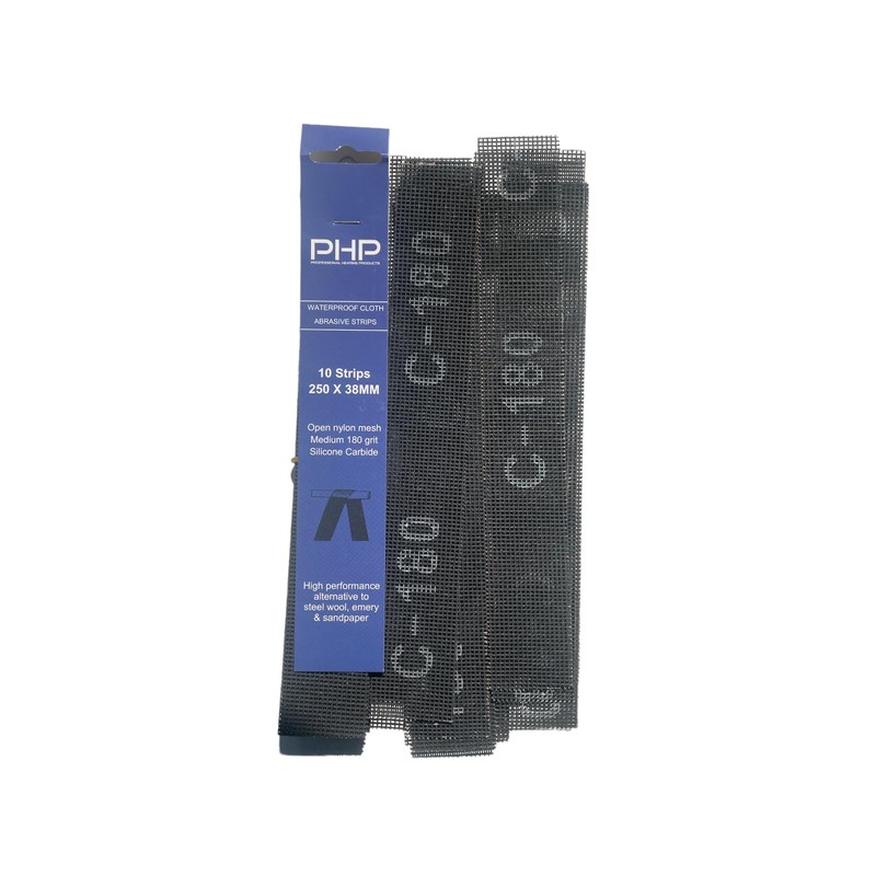 PHP Waterproof Abrasive Plumbers Cloth Strips (Pack of 10) 180