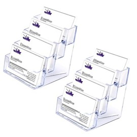 2Pcs Card Slot Acrylic Business Card Holder Desktop Display Acrylic Bracket (2 Pieces)