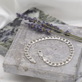 Tuscany Silver Men's Sterling Silver 6mm Curb Bracelet of 23cm/9"