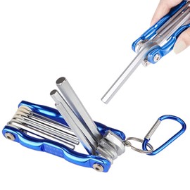 Hex Wrench Set 8 in 1 Multi-functional Folding Screwdriver Hex Wrench Pocket Portable Screwdriver Precision Hex Lobe Wrench Practical L-Type Wrench for Repair, Dismantling and Installation,