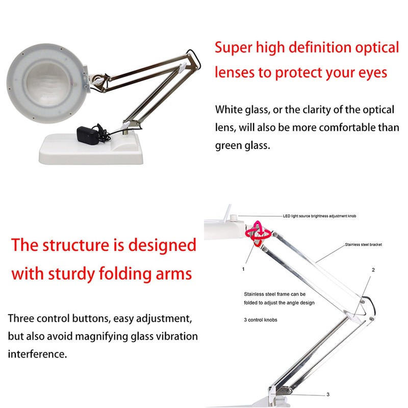 WYDDDARY 15X Magnifying Glass with Light and Stand 2-in-1 LED