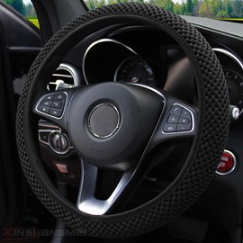 3PCS Steering Wheel Cover Elastic Car Steering Wheel Protector Warmer with Handbrake Gear Shift Cover Soft Warm Vehicle Wheel Covers Non-Slip Universal Auto Steering Wheel Cover Set for Car Truck SUV