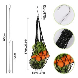 QOWIJEX Set of 2 Automatic Feeder Chickens, Chicken Feeder Automatic Feeding Mesh Bag Chicken Toy Accessories with Mesh Bag Stainless Steel Fruit Skewer Fruit Vegetable Holder Toy