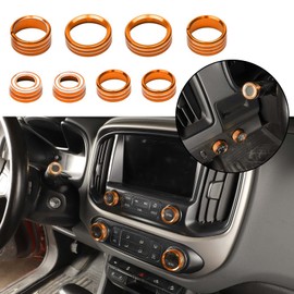 JWWY for Colorado Radio AC Knobs Air Conditioner Switch Button Center Console 4WD Switch Knob for 2014-2022GMC Chevy Colorado GMC Canyon Accessories Aluminum Orange