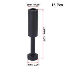 sourcing map Push to Connect Fittings, Cap Style Pneumatic Blanking Plugs, Fit for 6mm Inner Dia. Air Hose Tube Pipe, Plastic, Black, Pack of 15