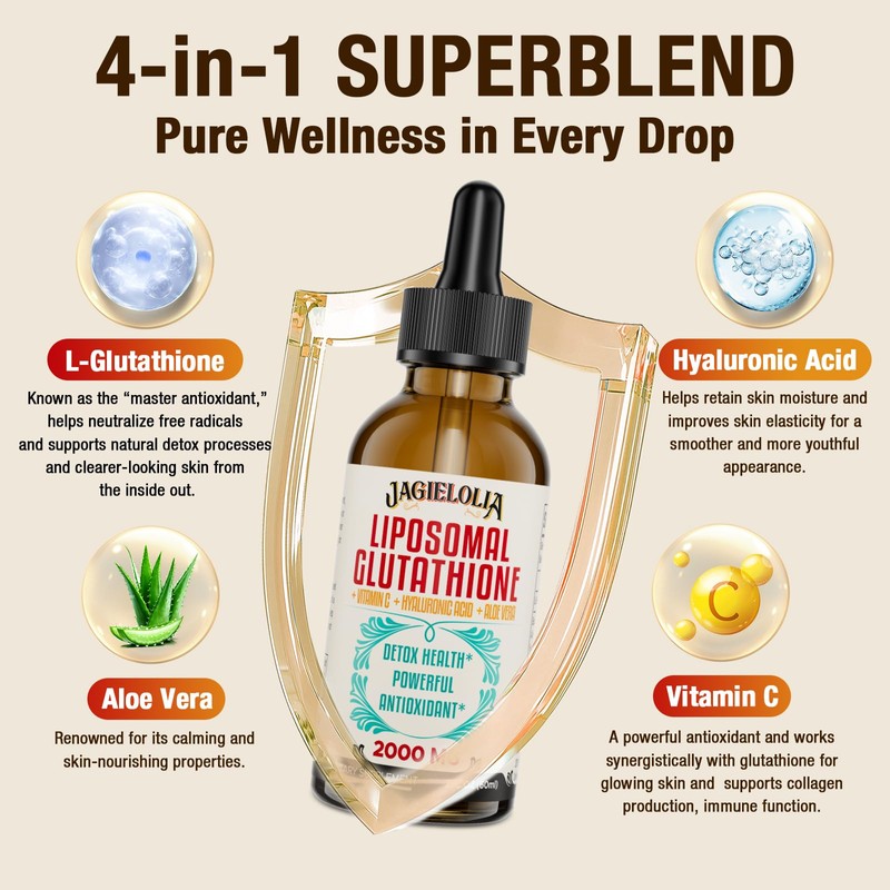 Liposomal Glutathione Liquid 2000MG – Antioxidant Detox Supplement for Women