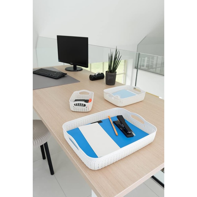 CURVER Basket, plastic, off-white, 35,20 x 26,8 x 7,4 cm