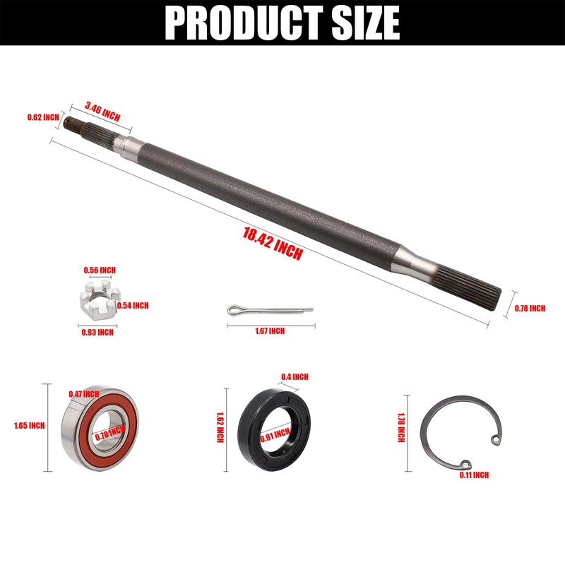 Drive-up Golf Cart Rear Spline Axle Shaft for Yamaha Models